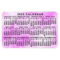 Calendário Mensal 2025 Estrelas de Aquarela Rosa-R