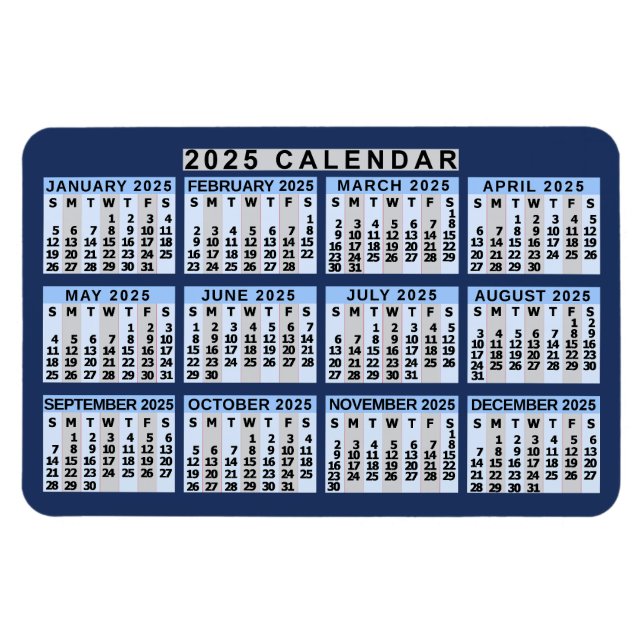 Íman Calendário mensal de 2023 anos fácil de ler nos ne (Horizontal)