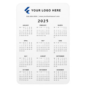 Íman Calendário Mensal Minimalista do Logotipo 2025