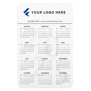 Íman Calendário Mensal Minimalista do Logotipo 2025