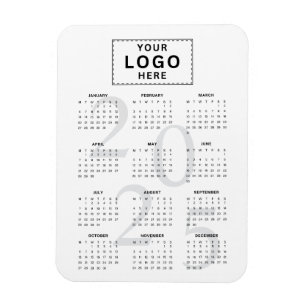 Íman Calendário Mensal Mínimo do Logotipo 2025