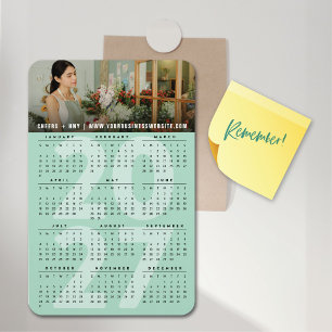 Íman Calendário Moderno de Menta 2027 Foto de Feriado S