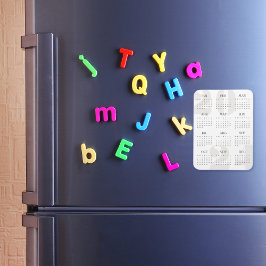 Íman Calendário moderno minimalista branco e bege 2024
