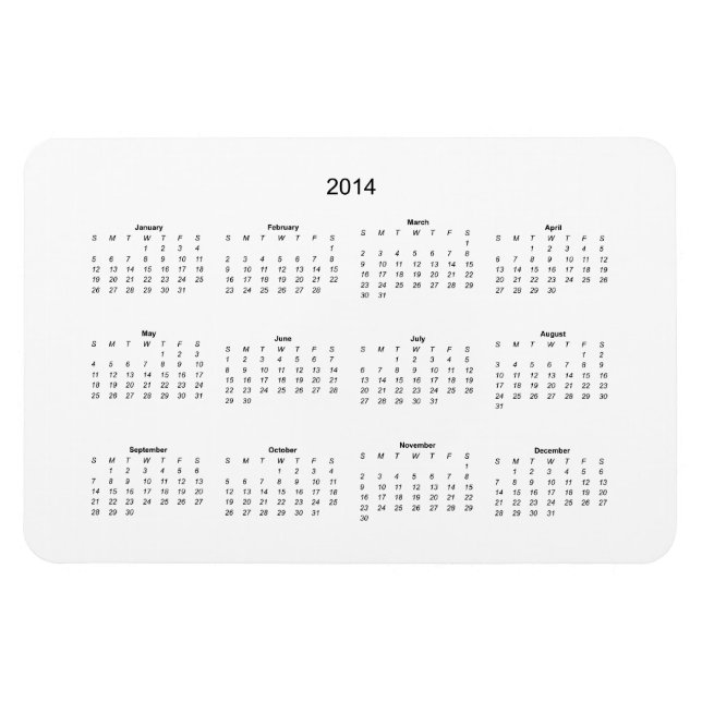 Íman Calendário para 2014 Crie-o (Horizontal)