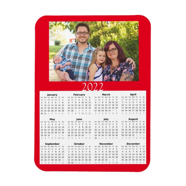 Íman Calendário Personalizado 2022 Mini Ímã Foto (Vertical)