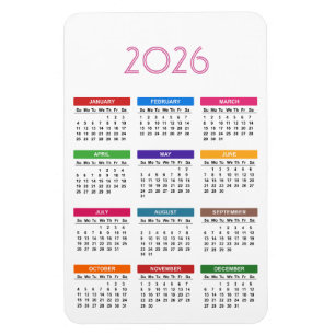 Íman Calendário Personalizado Colorido 2021