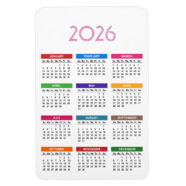 Íman Calendário Personalizado Colorido 2026