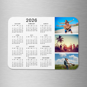 Íman Calendário Personalizado de Colagem de Fotografia