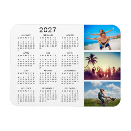 Íman Calendário Personalizado de Colagem de Fotografias