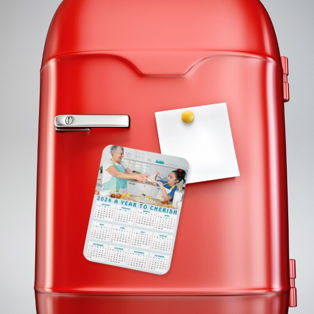 Íman Calendário Personalizado de Netos Vovó Foto 2024 (Criador carregado)