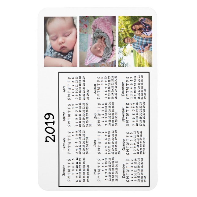 Íman Calendário Personalizado do Miniímã de Fotografias (Vertical)