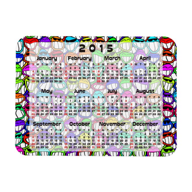 Íman Calendário personalizado + sua própria foto/backgr (Horizontal)