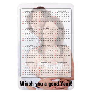 Íman Calendário personalizado + sua própria foto/backgr