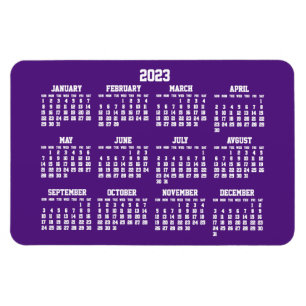 Íman Calendário Roxo 2023 Grandes Magnets Flexíveis