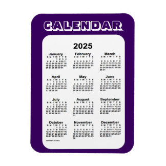 Íman Calendário Roxo 2025 por Imagem 3x4 de Janz