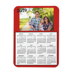 Íman Calendário vermelho personalizado 2018 do ímã d