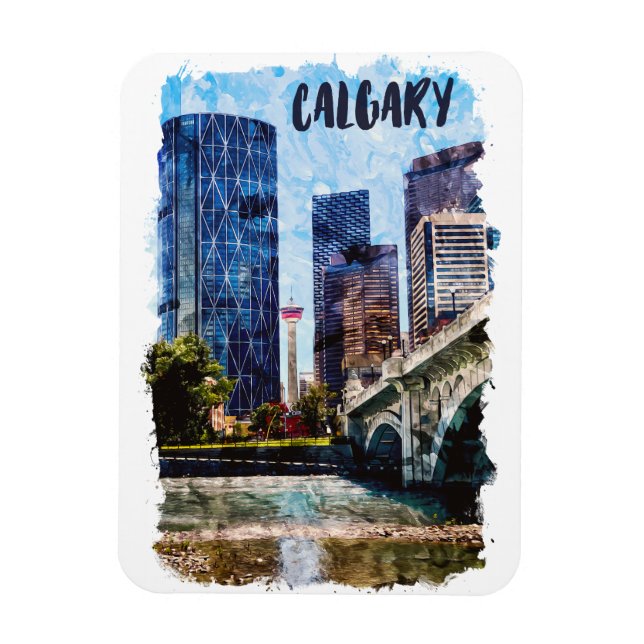Íman Calgary Alberta Cityscape Skyline (Vertical)