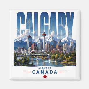 Íman 🏔 Calgary Estilo Moderno de Cidade de Montanha 🏔