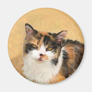 Íman Calico Cat Painting - Gato Original Bonito