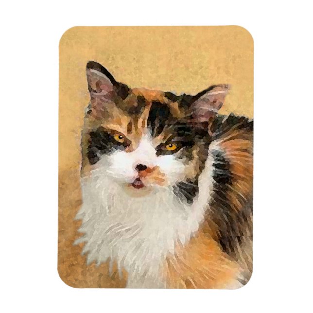 Íman Calico Cat Painting - Gato Original Bonito (Vertical)