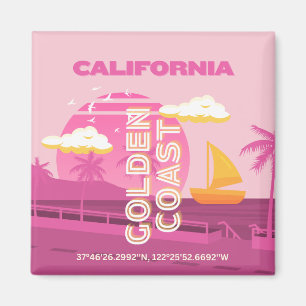 Íman Califórnia, Arte de Viagem, Preppy, Rosa