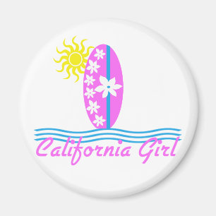 Íman California Girl Pink Surfboard W/Sun
