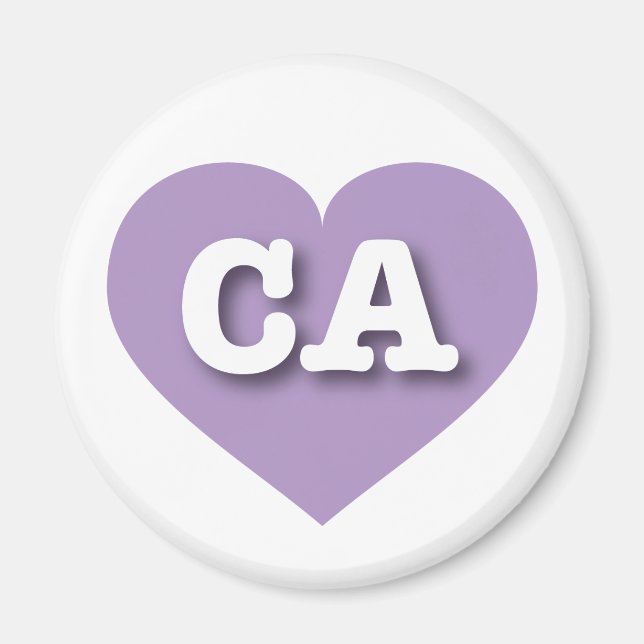 Íman California Lavanda Heart - Eu amo CA (Frente)