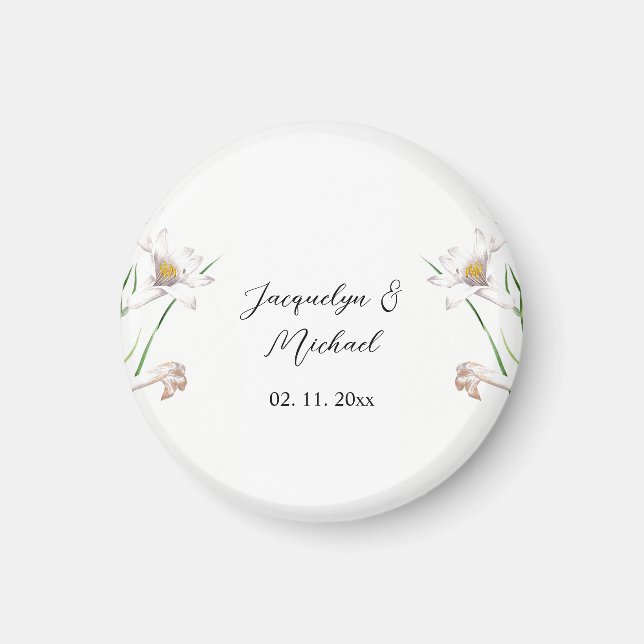 Íman Caligrafia Chic Chic Floral - Adicione Nome (Frente)