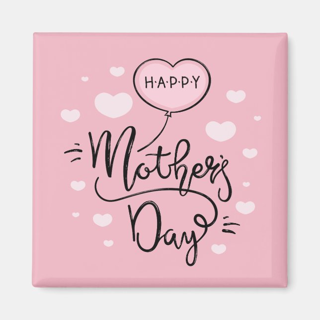 Íman Caligrafia de Dia de as mães Feliz | Magnet (Frente)