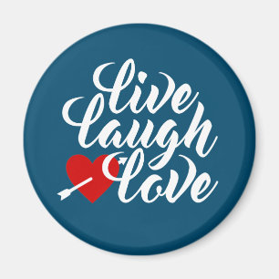 Íman Caligrafia do Namorados Live Laugh Love Magnet