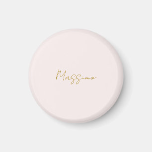 Íman Caligrafia Elegante Cor Dourada e Pastel Nome Simp