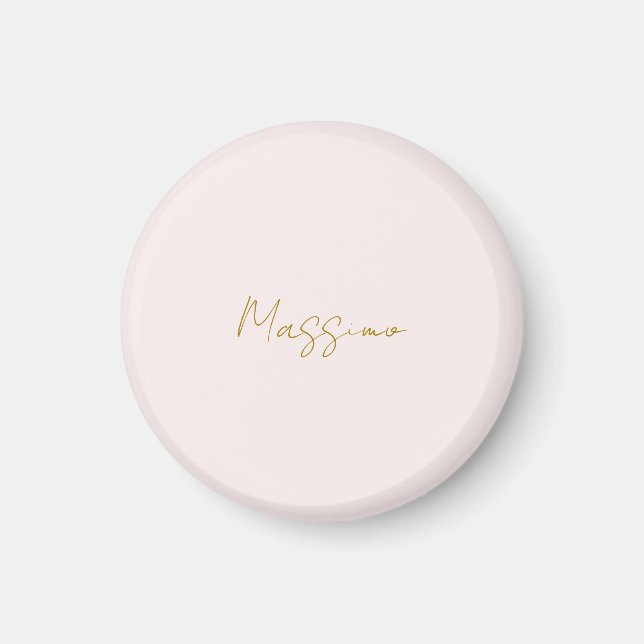 Íman Caligrafia Elegante Cor Dourada e Pastel Nome Simp (Frente)