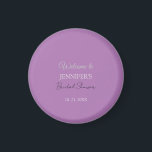 Íman Caligrafia Elegante Lavanda Chuveiro de Noiva<br><div class="desc">Procurando uma bela caligrafia com uma escrita estética? Este design simples e atraente é para você. Este design,  feito especialmente para uso em casamento e nome da família,  impressiona imediatamente quem o vê.</div>