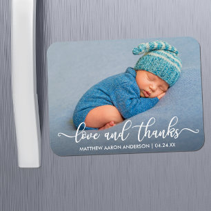 Íman Caligrafia moderna Amor e Obrigados Bebê