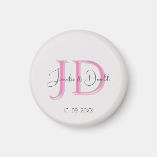 Íman Caligrafia monograma de roteiro clássico trendy