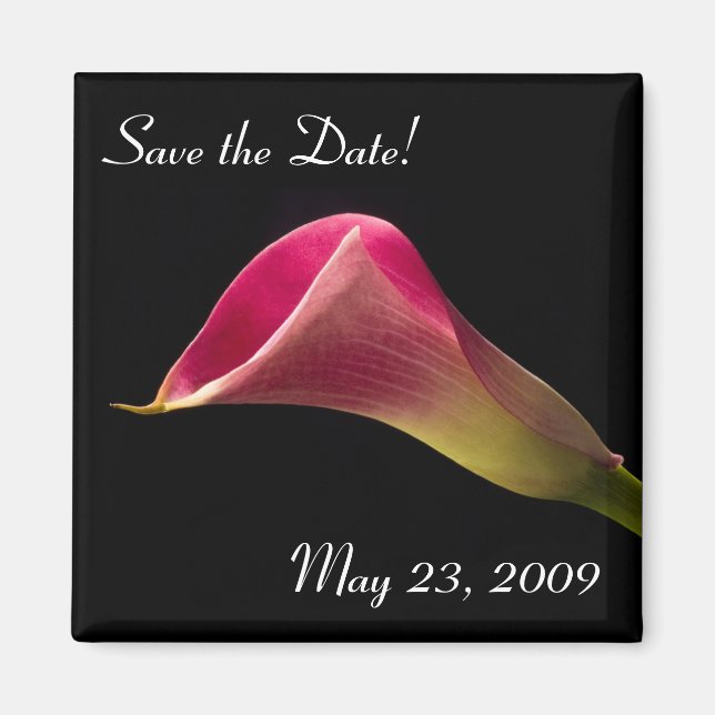 Íman Calla Lily em Preto, Salve a Data! (Frente)
