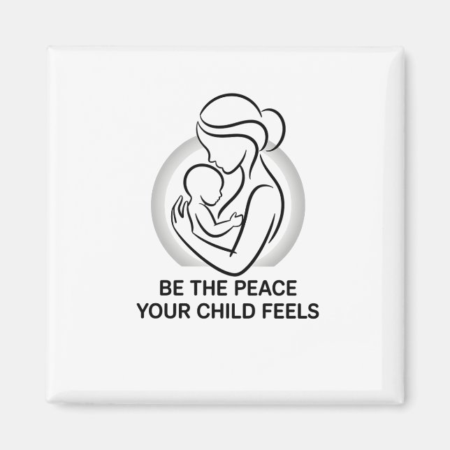Íman Calm Mother and Baby Minimalist Mantra (Frente)