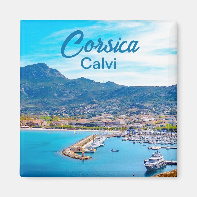 Íman Calvi Port na Córsega França Souvenir (Frente)