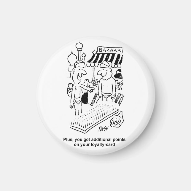 Íman Cama de Unhas num Cartoon Bazar (Frente)