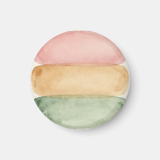 Íman Camadas de Bloco de Cor Pastel Aquarela (Frente)