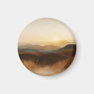 Íman Camadas do Pôr do Sol das Colinas Onduladas da Hor