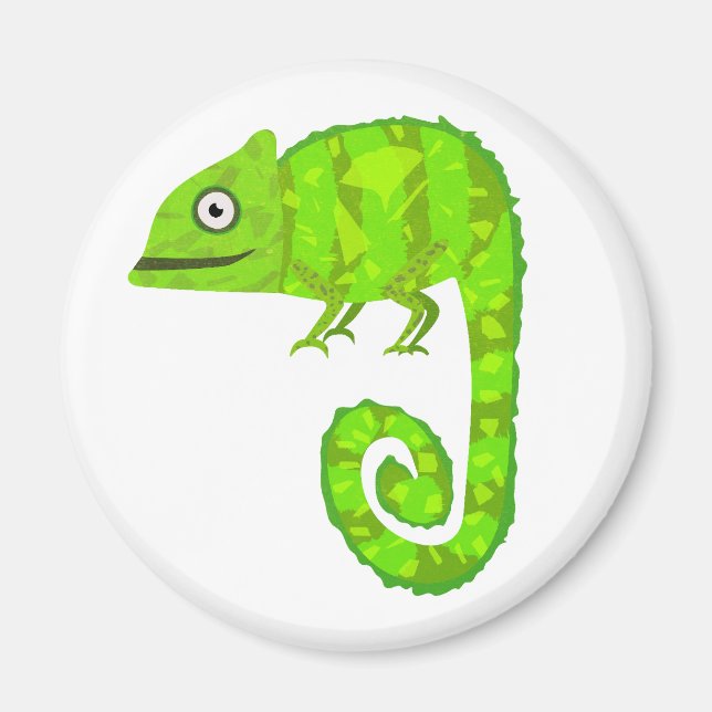 Íman Camaleão verde fofo (Frente)