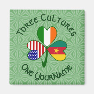 Íman Camarões Irish USA Flagres Shamrock Seu Nome
