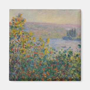 Íman Camas de Flores em Vétheuil, Paisagem Impressionis