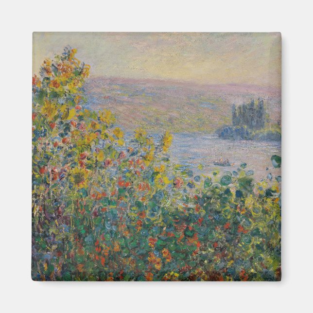 Íman Camas de Flores em Vétheuil, Paisagem Impressionis (Frente)