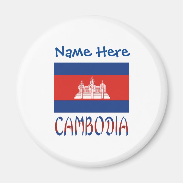 Íman Cambodja Flag Blue Personalizado (Frente)