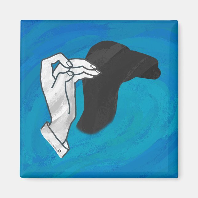 Íman Camelo Sombra em Azul (Frente)