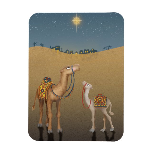 Íman Camelos bonitos no íman de Natal de Belém (Vertical)