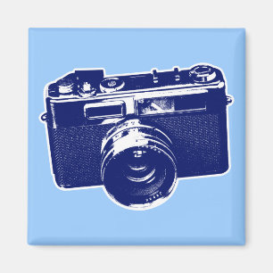 Íman Câmera Blue Pop Art
