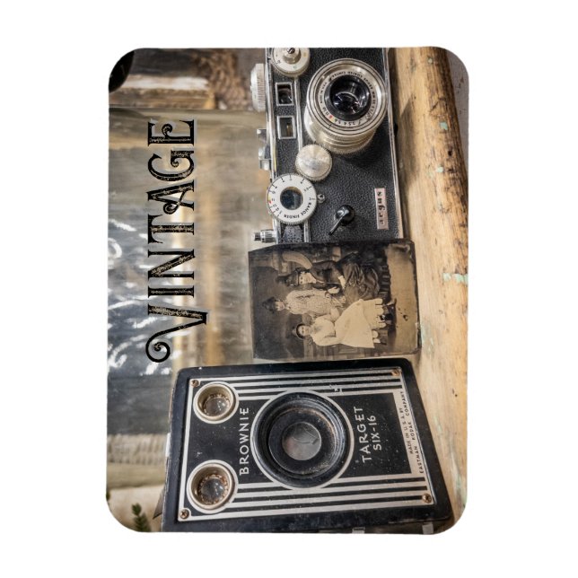 Íman Câmeras Vintage e Impressão de Foto (Vertical)